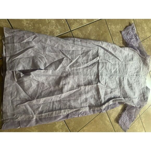 NWT Lisa Rene 18 Vintage Ramie Embroidered Maxi Dress - Picture 9 of 9